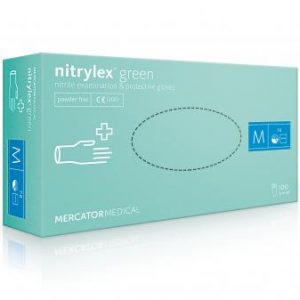 NITRILOVÉ RUKAVICE NITRYLEX GREEN, VELIKOST M, 100 KS
